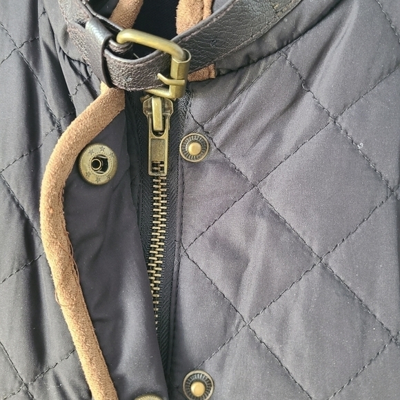 U2B Quilted Bomber Jacket Black & Brown Full Zip Size Small - Picture 7 of 10